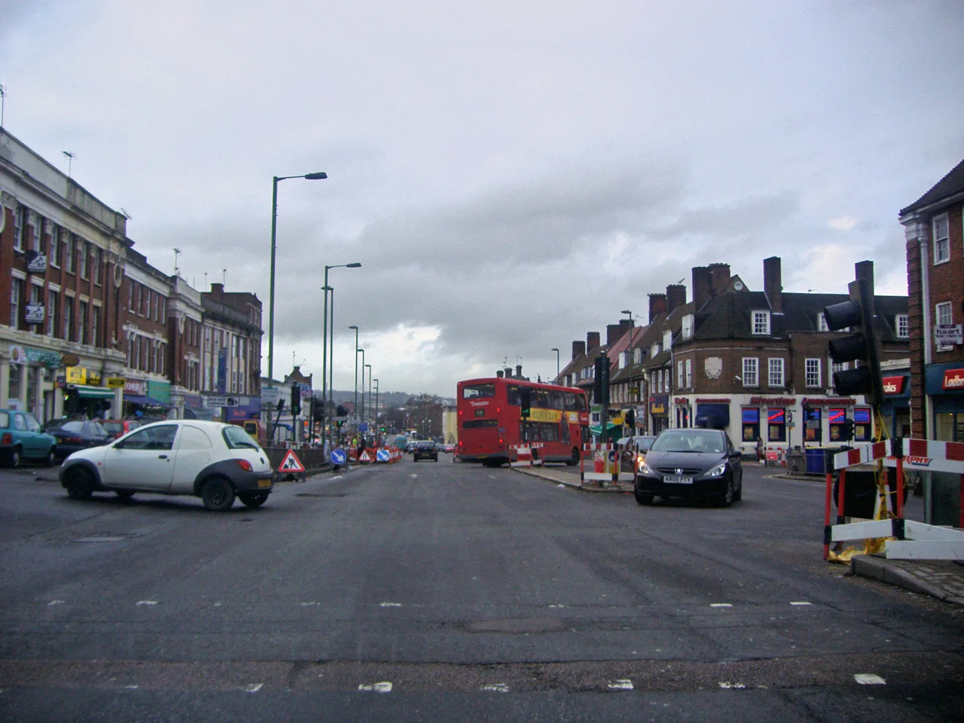 Shops on Burnt Oak Broadway. Burnt Oak has more claimants than any other Barnet ward