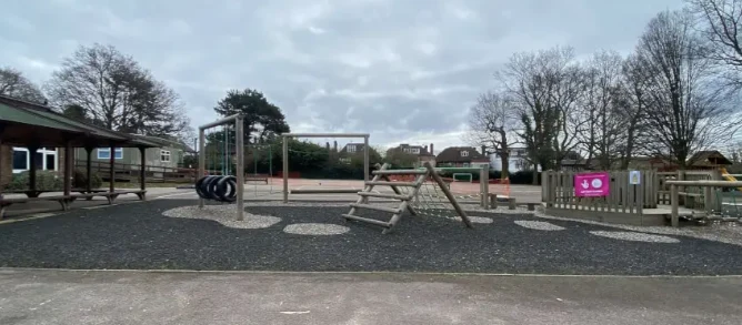 The playground and outdoor play area at Chalgrove Primary School in Finchley, as shown on the school's own website